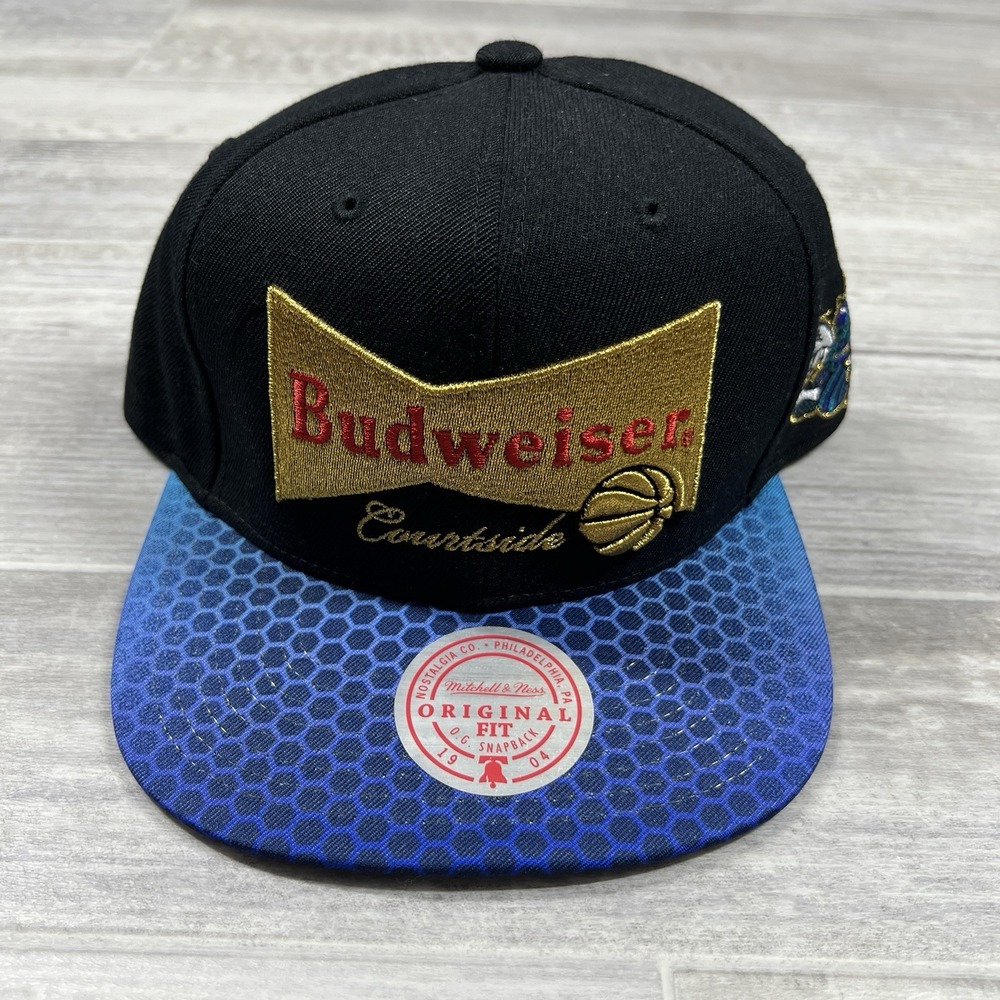 OSFM Mitchell & Ness Charlotte Hornets Budweiser Beer Courtside Snapback Hat NEW